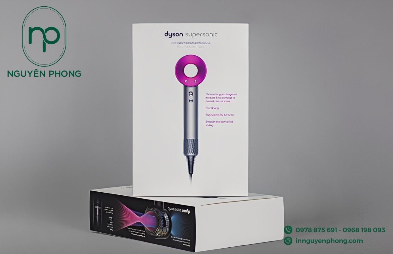 Mẫu hộp carton đựng máy sấy tối giản 